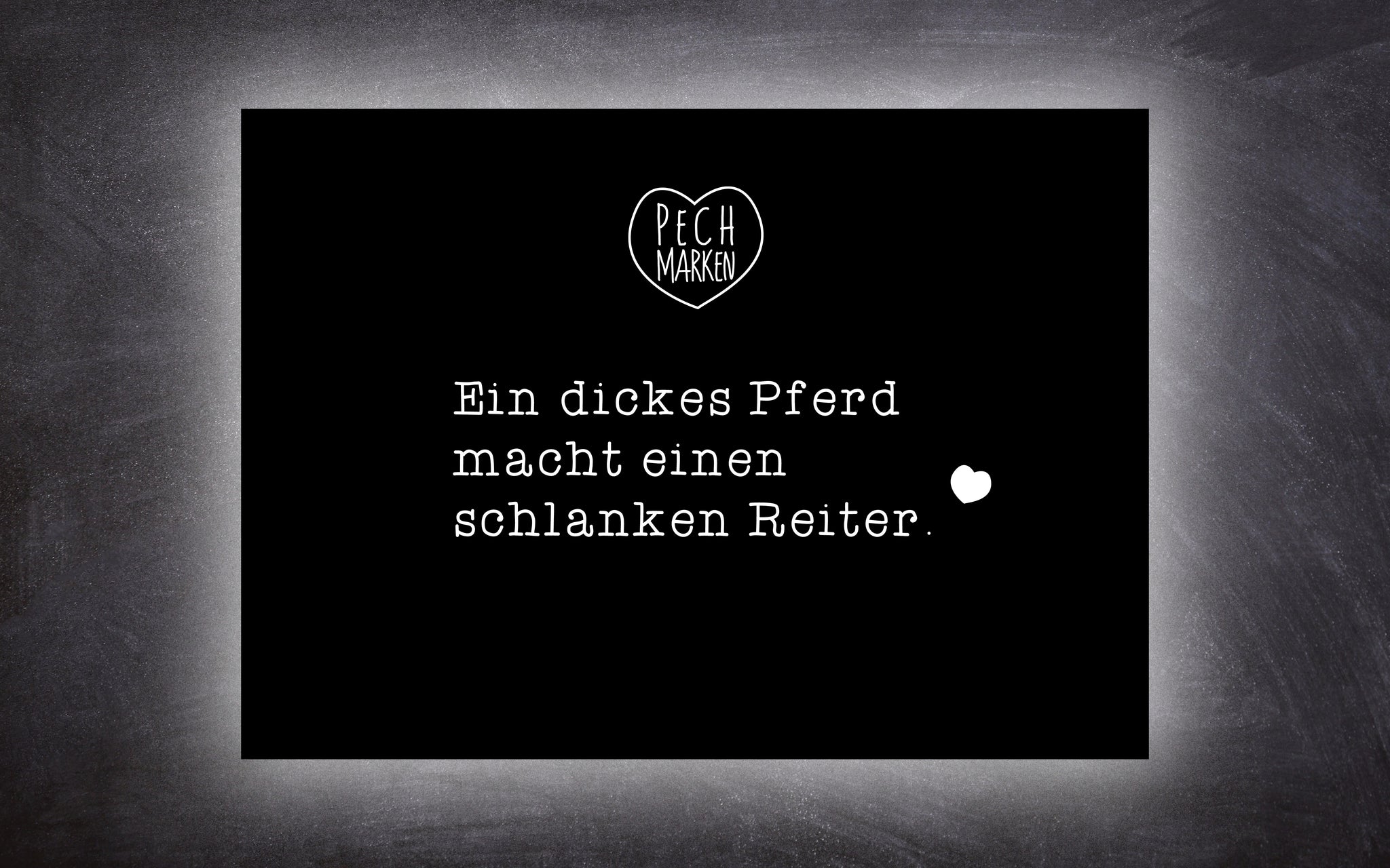 Postkarte "Dickes Pferd - Schlanker Reiter"